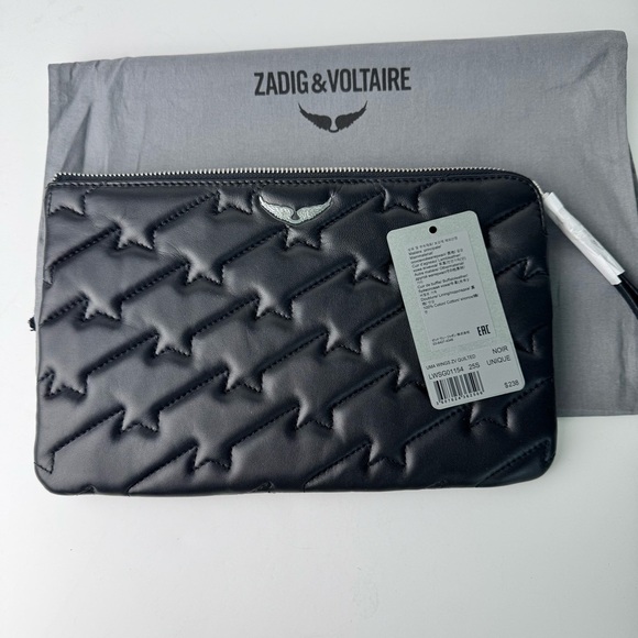 ZADIG & VOLTAIRE Wing Quilted Leather Wristlet